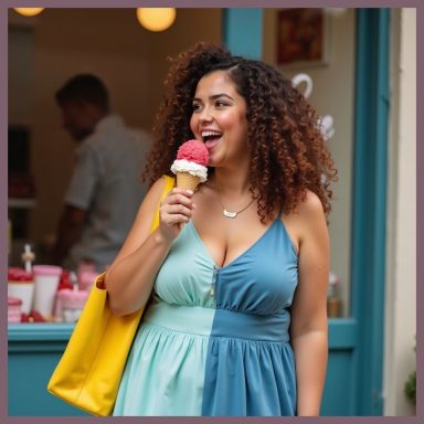 Chica disfrutando de un helado, practicando mindfulness.